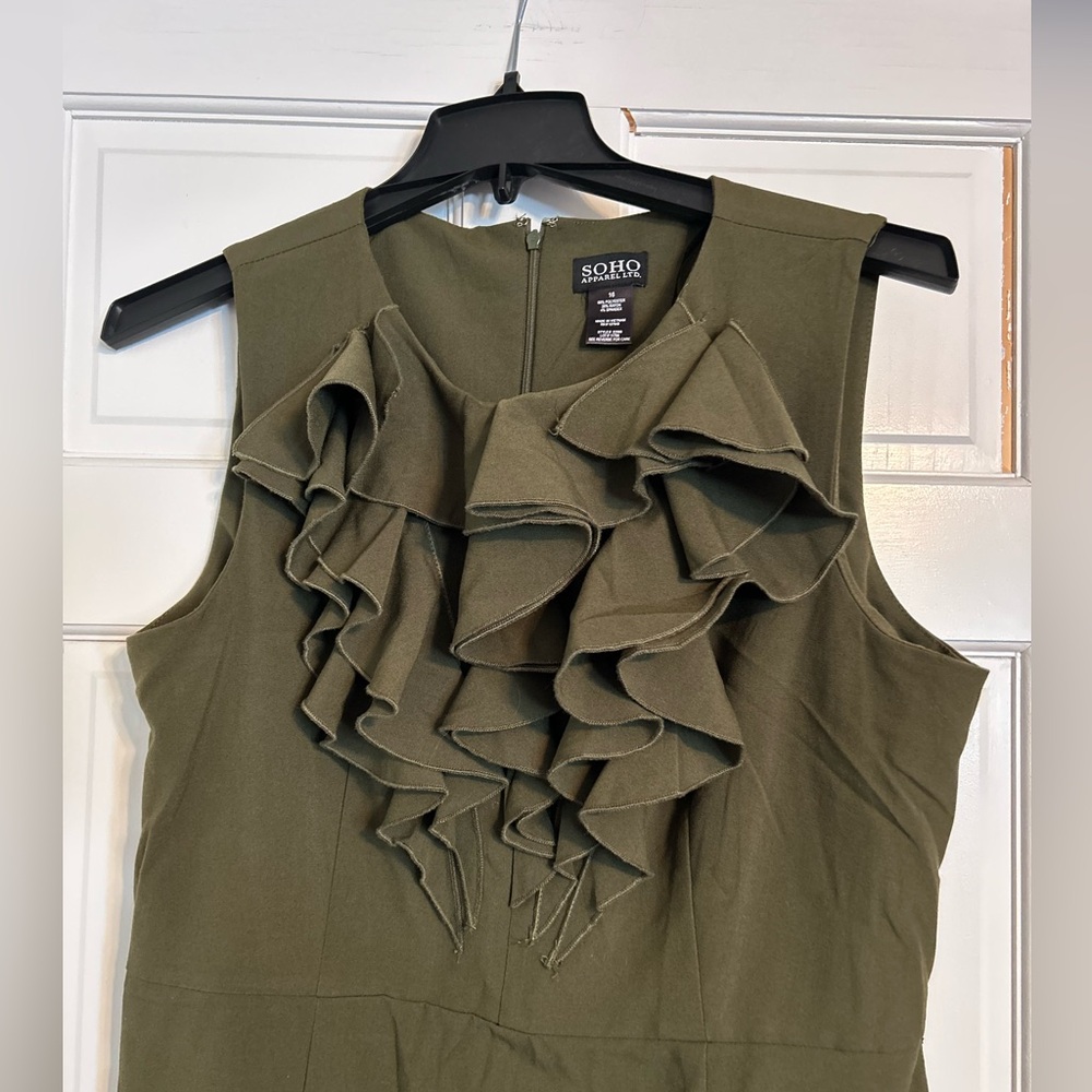 Olive green dress size 16 - Picture 3 of 5